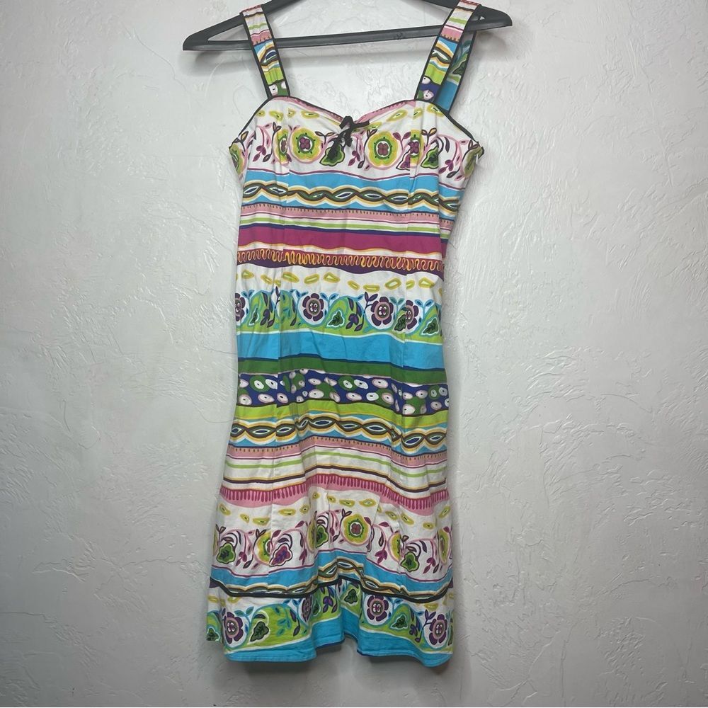 Vintage Lapis Colorful Summer Dress Size Medium